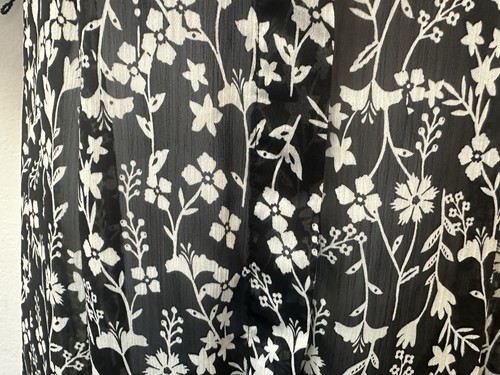 Calvin Klein Women 10 Black White Floral Short Sleeve Midi Dress Button READ - Picture 5 of 12