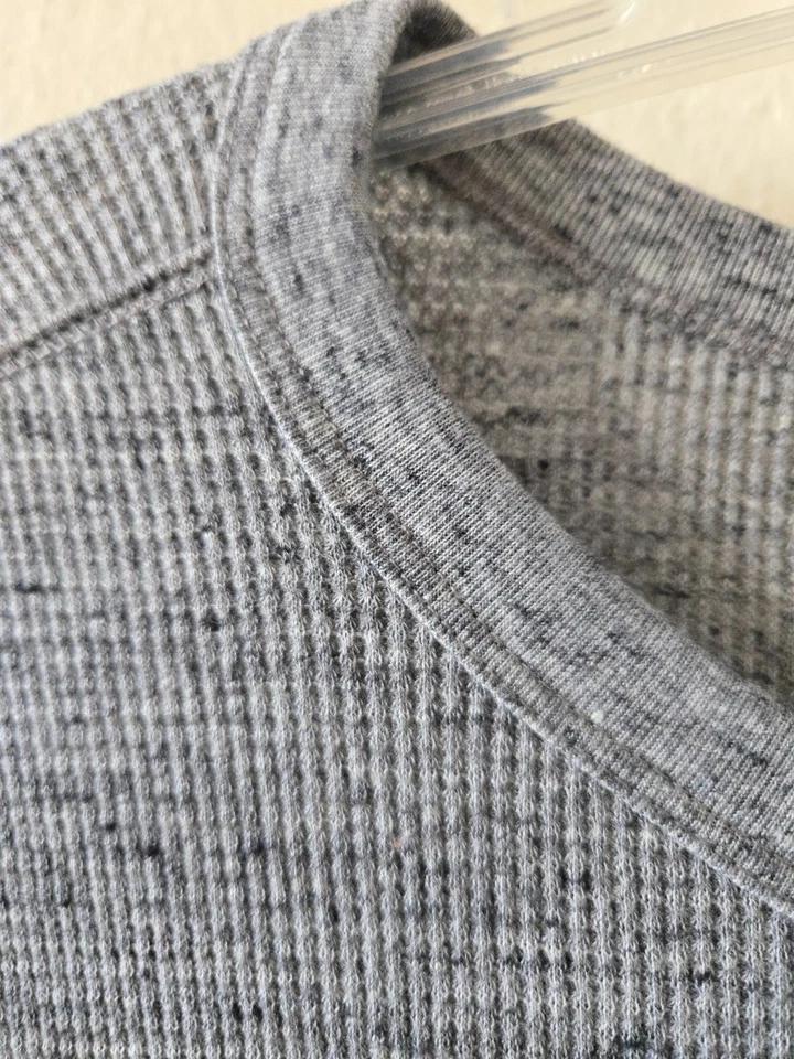 Old Navy Grey Slight Heather Speckle Tunic Thermal Waffle Knit 4XL 4X XXXXL Tall - Image 3 of 4