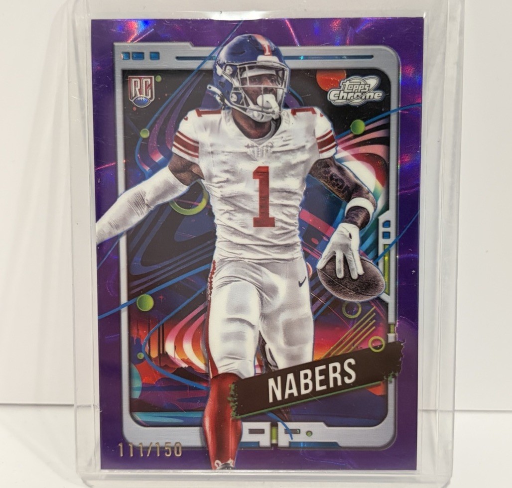 2024 Topps Cosmic Chrome Malik Nabers #167 Purple Nebula Refractor /150