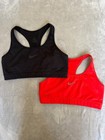 Nike Sports Bra Bundle Womens Large Black Red Dri Fit Racerback Gym