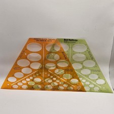 Berol Rapidesign Isometric Ellipse Templates KD14-100R No. 60312 Green  Orange