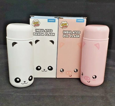 Kinder Flachmann süß Thermo Schwein/Panda Schule Kindergarten Metall Kinder Trinkflasche