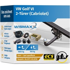 ANHÄNGERKUPPLUNG für VW Golf VI 11-16 starr GDW +7pol E-Satz ECS