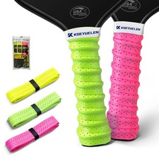 Pickleball Overgrip Tape, 3-Pack Neon Colors, Ribbed Non-Slip Racquet Grip, M...