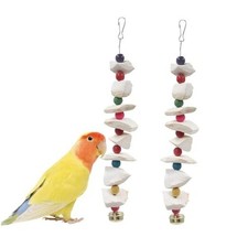 2 Pack Bird Toys with Cuttlebone, Parakeet Toys, Bird Beak Grinding Small