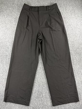 UNIQLO Women Pull-On Pants SZ Large Black Wide Leg Stretch Comfort Lounge