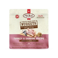 Primal Freeze Dried Raw Dog Food Nuggets, Turkey Sardine, Complete Balanced...