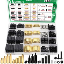 640 PCS M3 Brass Nylon Motherboard Standoffs Kit Male Female Hex Spacer Nuts