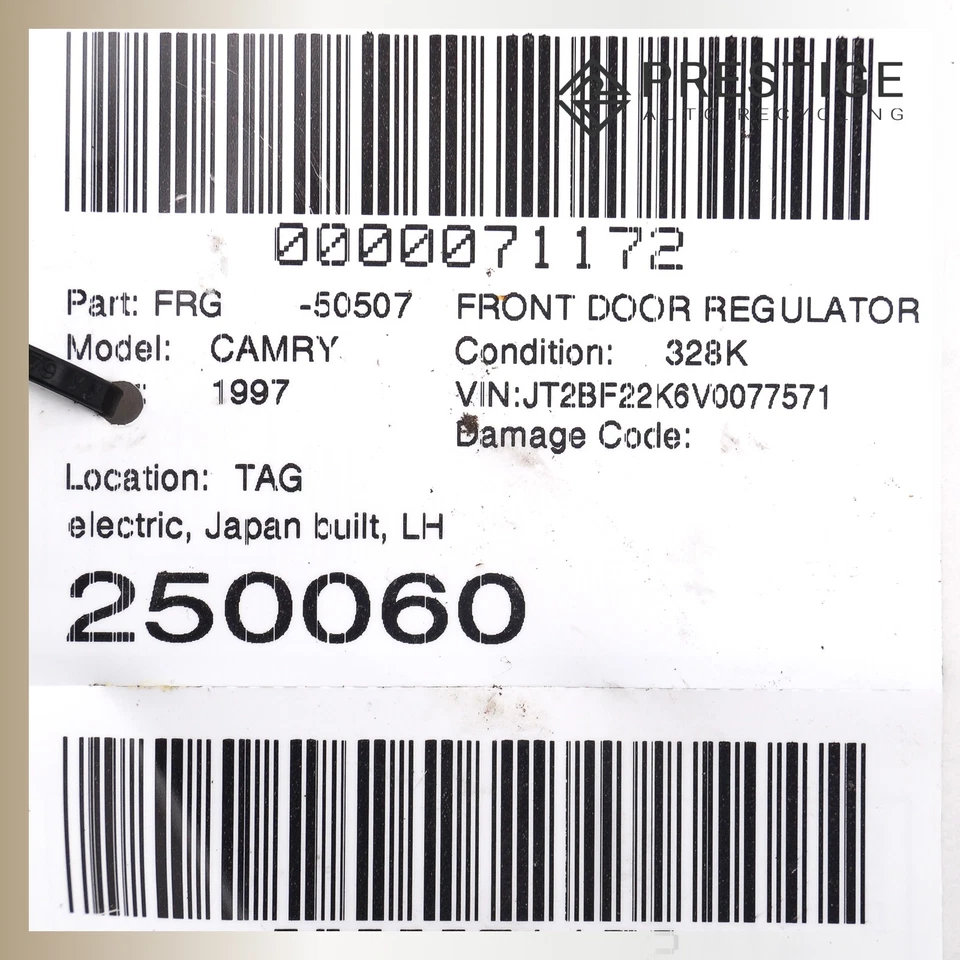 Regulador de ventana de puerta Toyota Camry 1992-2001 con motor delantero izquierdo 69802-33010 Foto 4 de 4