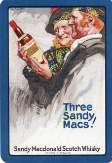 WIDE RARE VINTAGE "Whisky Sandy Macdonald (Blue Edge)" SINGLE Play Card