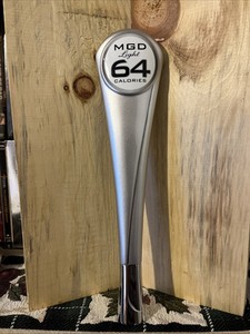 MGD Light 64 Calories Silver Beer Tapper Handle 12.5" - NEW NO BOX