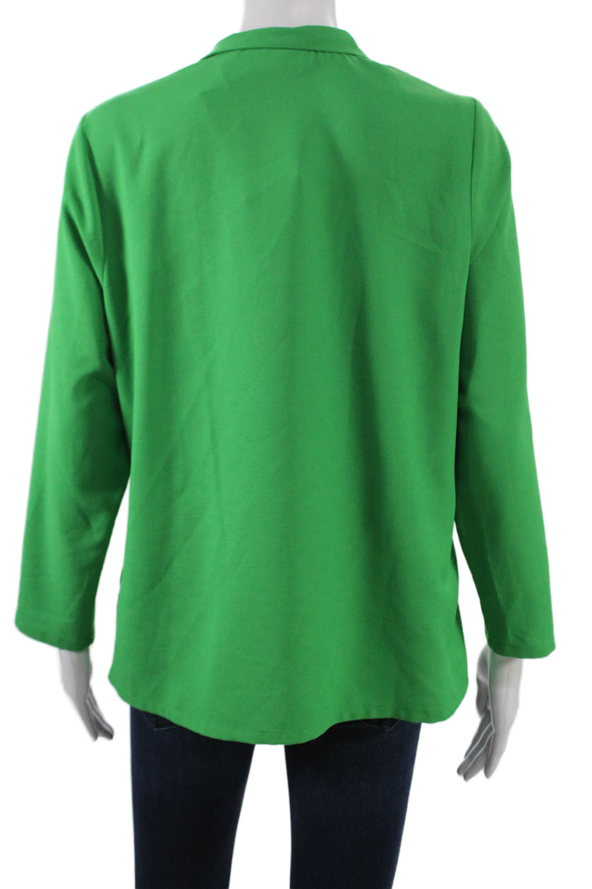 Mary Green Womens Collared Solid Polyester Long S… - image 3