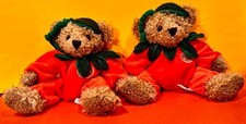 Set of 2 First Main Pumkin' Poo Halloween Teddy Bears, Excellent, FREE SHIP