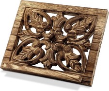 Ornate Wood Carved Bible or Missal Stand 10 x 8 Inch Catholic Church Book Hol...