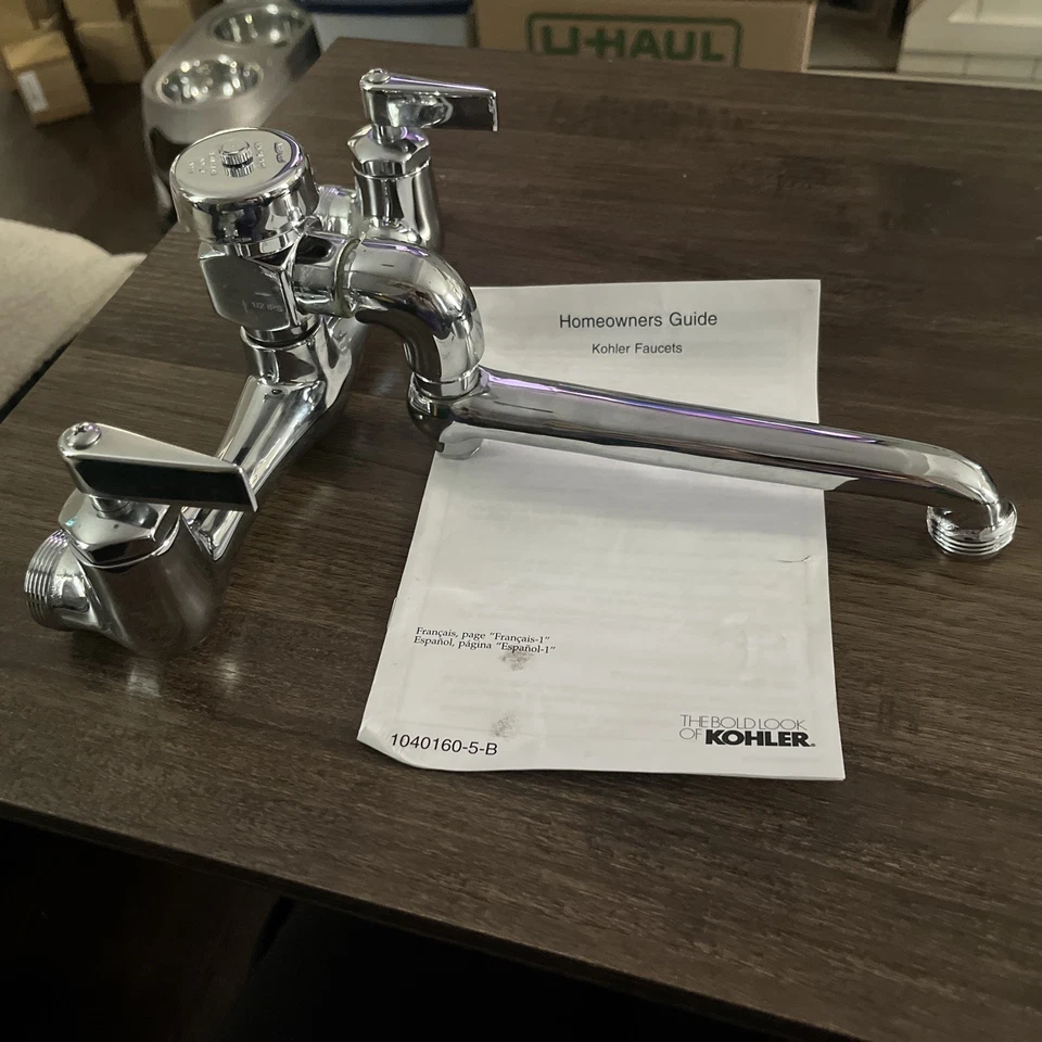 全新 Kohler 13625-CP 水槽龙头抛光镀铬 — 第 2/3 张图片