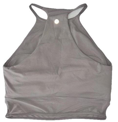 NWT⭐️LULULEMON⭐️MEDIUM 8/10⭐️NULU HIGH NECK MESH HEM TANK⭐️AUTHENTIC⭐️MAUVE GRAY - Picture 2 of 11