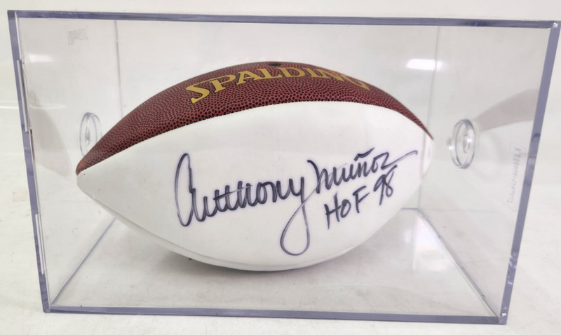 Anthony Munoz Autographed Football HOF 1998 Wilson- (F) #21X