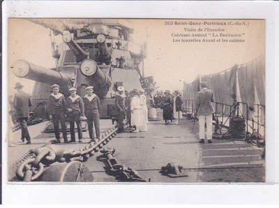 SAINT-QUAY-PORTRIEUX: visite de l'escadre, cuirasse-amiral ''la bretagne'' - t