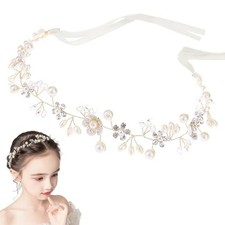 Girls' Pearl Wedding  Communion Headpiece - Flower Girl Hair Accessory