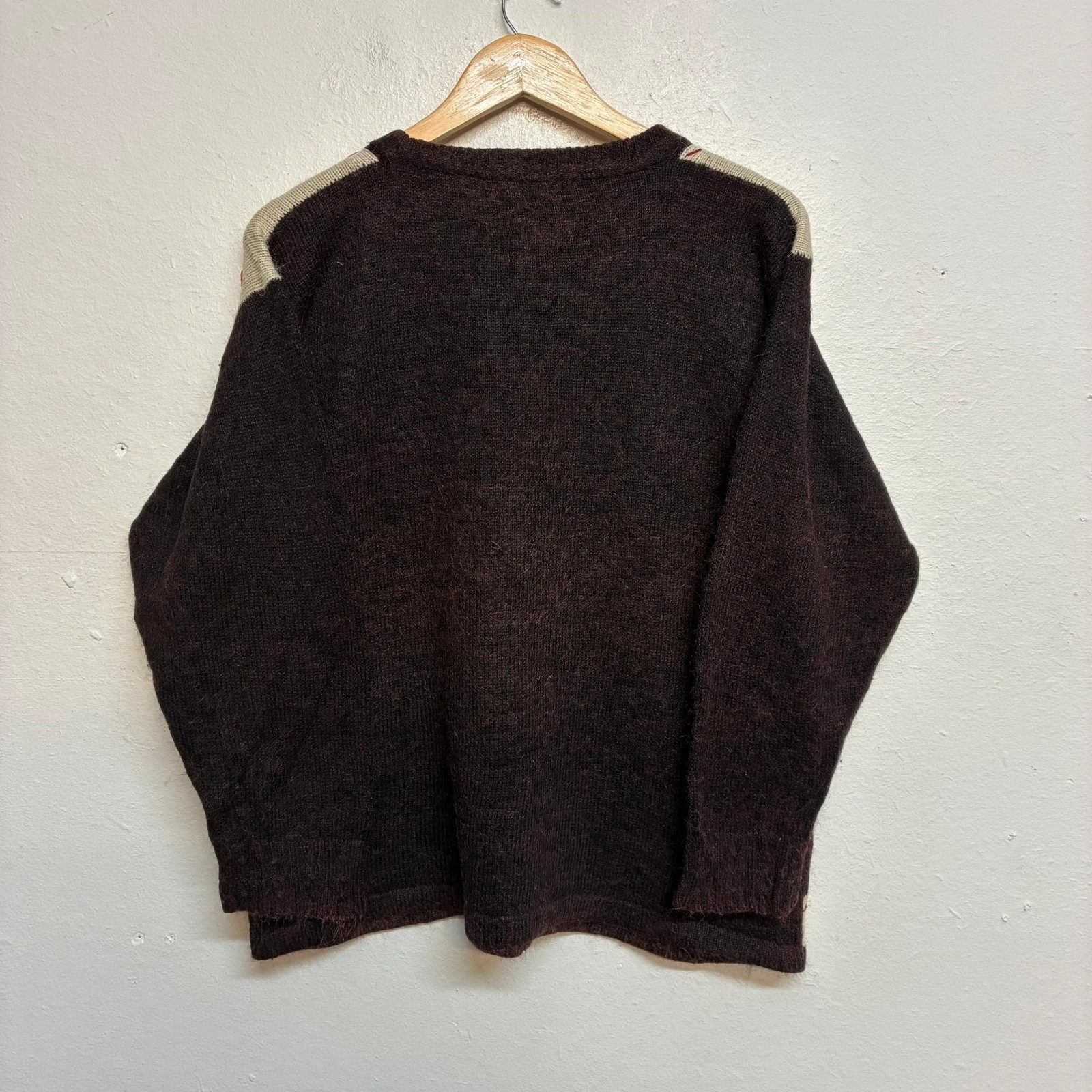 Vintage Alpine Patchwork Pattern Knit Jumper Wome… - image 2