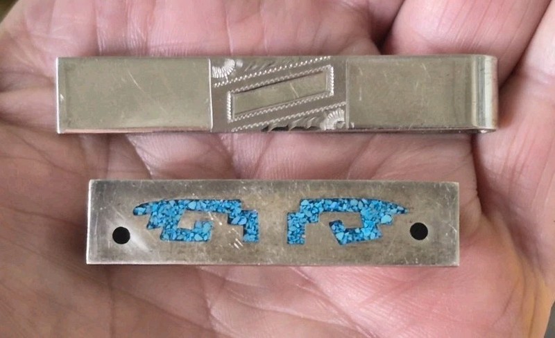 Two Sterling Clips-Hayward Money Clip- TS 79 Mexican Tie Clip-Very Nice