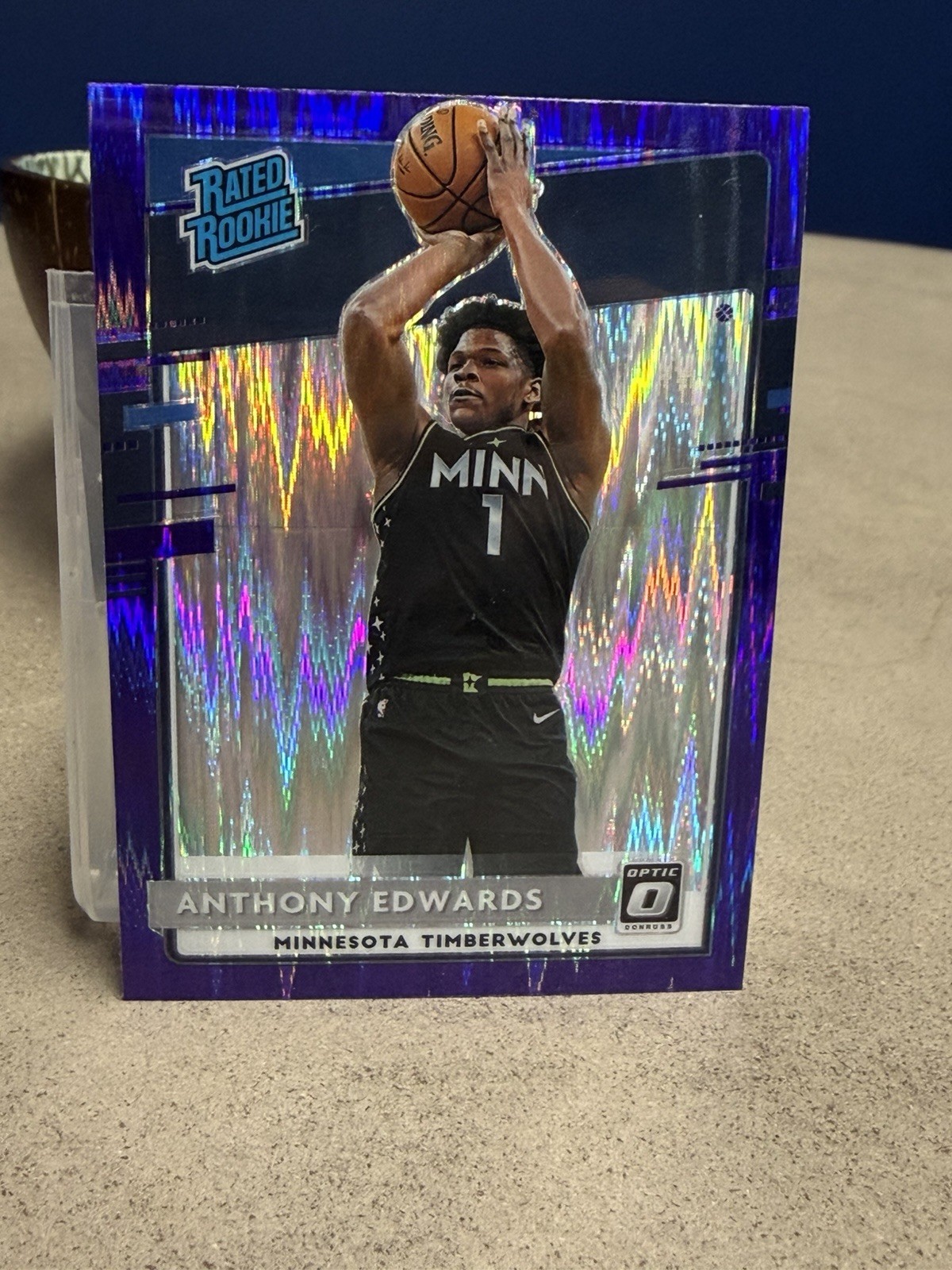 2020-21 Panini Donruss Optic - Rated Rookie Anthony Edwards #151 Purple Shock