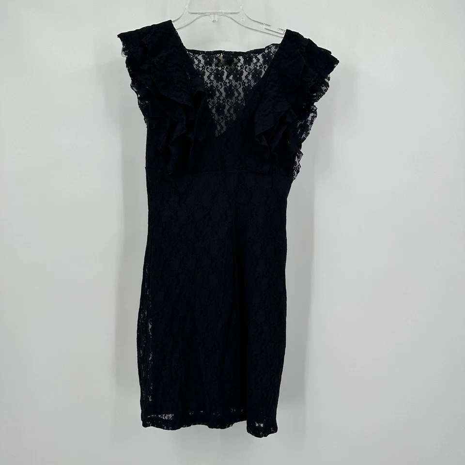 Vestido para mujer Old Money con volantes de encaje talla M minimalista Cottage Noir noche negro Foto 2 de 4