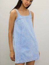 Madewell Size 2 Denim Jean Mini Dress NEW NWT Y2K Cowgirl Western Boho