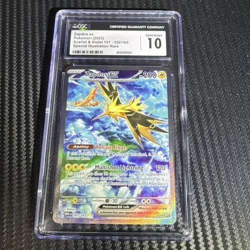 CGC 10 Zapdos ex 202/165 MEW EN-151 Special Illustration Rare Pokemon Card