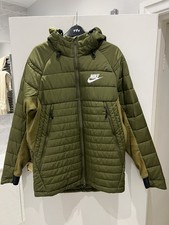 Nike Men's Hybrid Jacket Coat Synthetic Hooded Insulated - Medium - Khaki Green