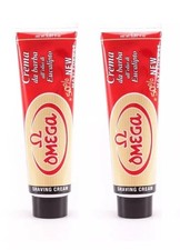 2 Pack OMEGA SHAVE SOAP 150ml Tube - Men's Shaving Eucalyptus Menthol Cream