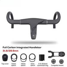 Manubrio integrato bici da strada full carbon -11 gradi 390-430mm 28,6/31,8mm