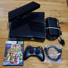 Xbox 360 S Slim Bundle 1439 250GB Console, Kinect Controller Power HDMI, TESTED!