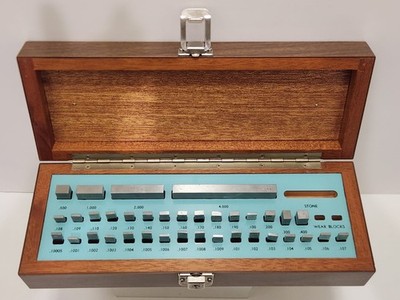 Brown & Sharpe 36 Piece Gage Blocks In Wooden Case 3 Pieces Missing