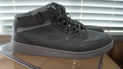 Men's RARE  Lacoste TURBO 116 1 US 11.5 Grey Smooth Leather Ankle Strap #052