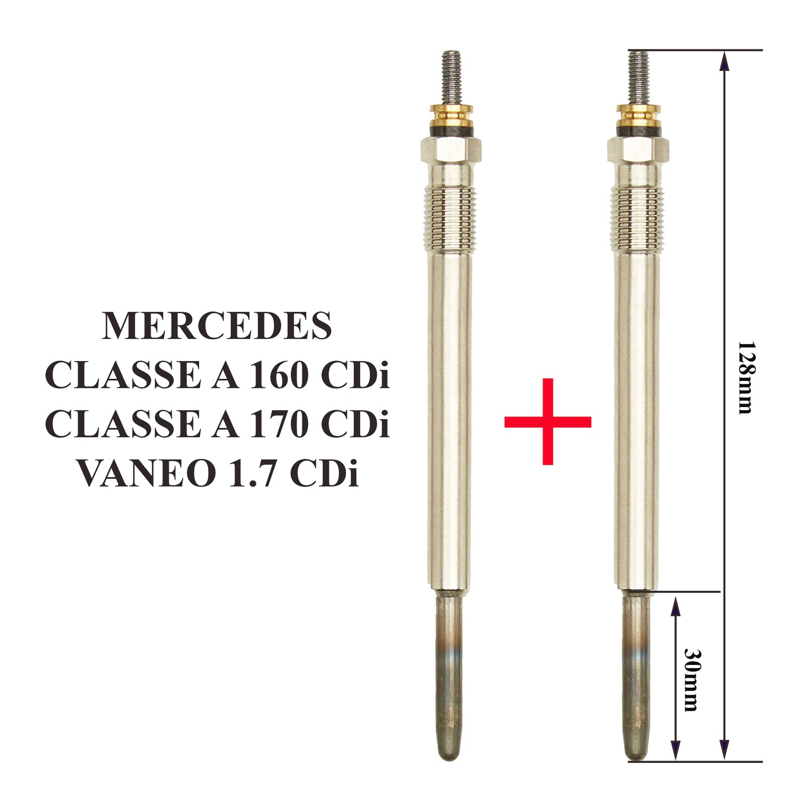 Pack de 2 bougies de préchauffage GLP102 haute durabilité pour Classe A et Vaneo