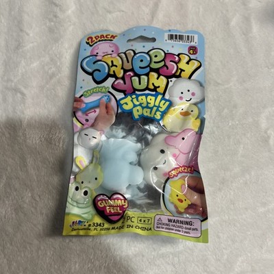 JIGGLY PALS Squeesh Yum Gummy Stretch Squeeze 2 Pack Dog  & Cloud hard to Find !