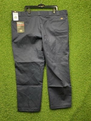 Dickies Work Pants Mens 46x30 874 Flex Original Fit Work Blue Dress Pleated NWT