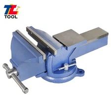 8 Inch 360 Degree Rotating Cast Iron Bench Vise with Anvil Locking Swivel Base