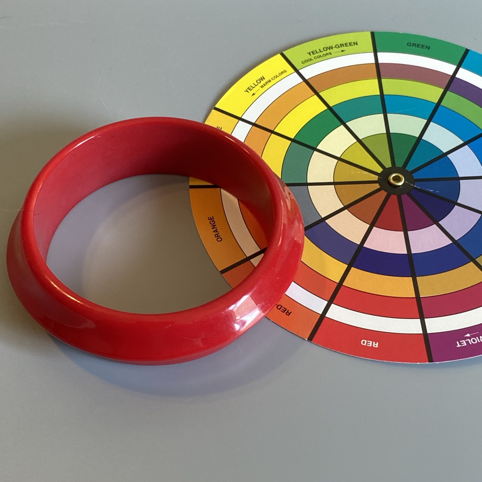 Vintage Solid Red Swirled Plastic Bangle Bracelet… - image 7