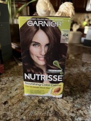 Garnier Nutrisse Nourishing Permanent Hair Color Creme, 434 Deep Chestnut Brown.