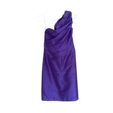 Watters & Watters Silk Dress Size 6 One Shoulder Purple Formal Cocktail Vintage
