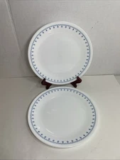 2 Corelle Snowflake Blue with White Background 10 1/4" Dinner Plate