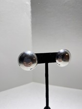 Pair Of Sterling Silver Deco Circular Earrings 4.0 G