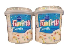Pillsbury Funfetti Vanilla Frosting 2- 15.6 oz Free Shipping