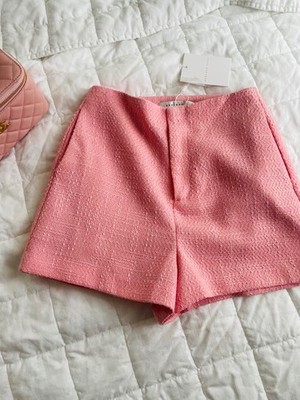 endless rose vici tweed pink shorts high waisted xs NWTS