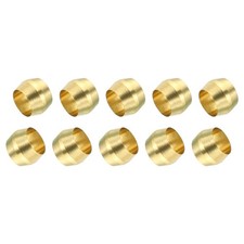 1/4" OD Brass Compression Sleeves Ferrules for Air Pipe Brass Fitting,25Pcs
