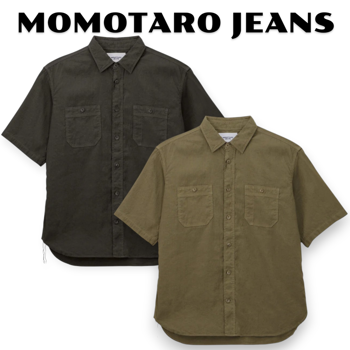 MOMOTARO JEANS LINEN Short sleeves SHIRT S-XXL MMSS6001 Made in