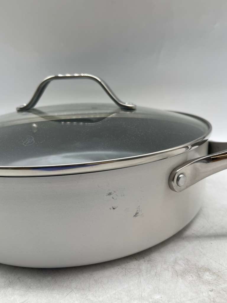7pc Nonstick Ceramic Coated Aluminum Cookware Set - Figmint™ (Cream, USED)