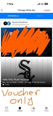 Chicago White Sox/Hello Kitty Co-Branded Plush - GAME VOUCHER